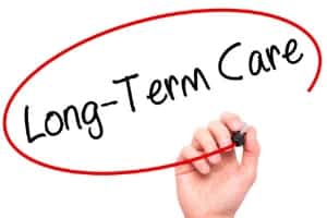 'Long-Term Care' written and circled in red